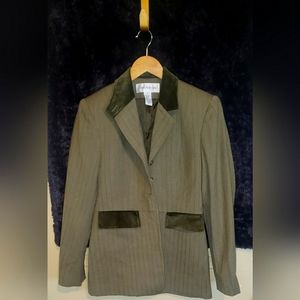 VINTAGE Jones New York Sz. 6 Olive Green blazer